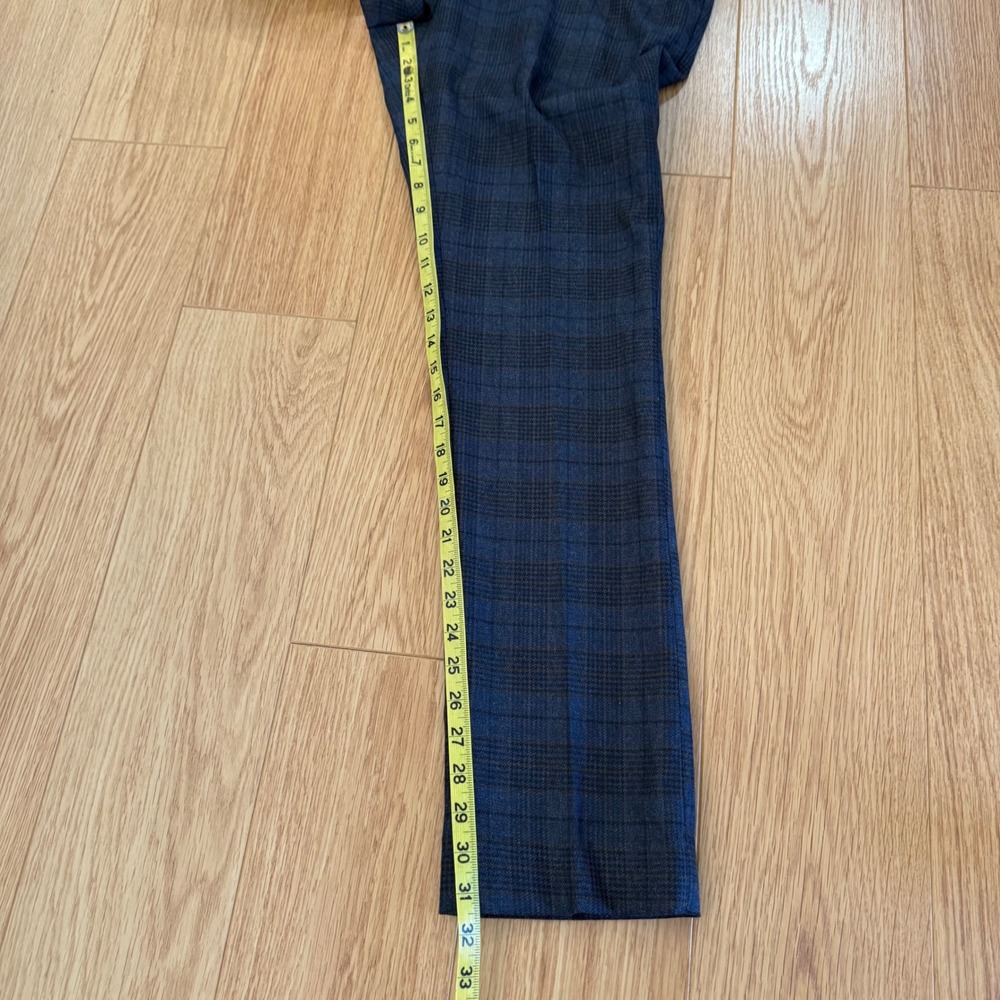 French Crown Suit Mens 42 34x31.5 Gray Blue Plaid Double Breasted AMAZING Wool - Picture 15 of 16